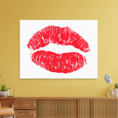 Red Kissing Lips Leinwanddruck (Insitu (Wohnzimmer))