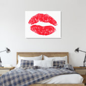 Red Kissing Lips Leinwanddruck (Insitu (Schlafzimmer))