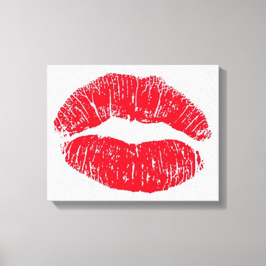 Red Kissing Lips Leinwanddruck (Vorderseite)