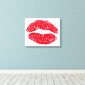 Red Kissing Lips Leinwanddruck (Insitu (Holzboden))
