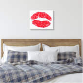 Red Kissing Lips Leinwanddruck (Insitu (Schlafzimmer))