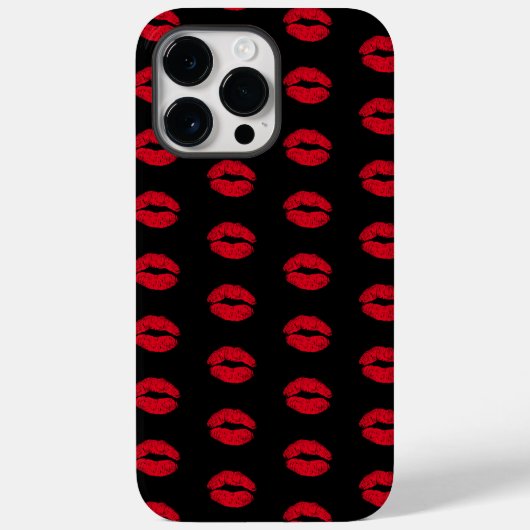 Red Kissing Lips Muster Case-Mate iPhone Hülle (Rückseite)