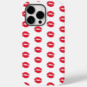 Red Kissing Lips Muster Case-Mate iPhone 14 Pro Max Hülle