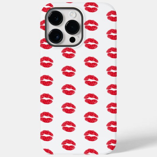 Red Kissing Lips Muster Case-Mate iPhone Hülle (Rückseite)