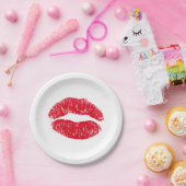 Red Kissing Lips Pappteller (Party)