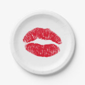 Red Kissing Lips Pappteller (Vorderseite)