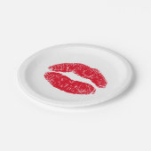 Red Kissing Lips Pappteller (Schrägansicht)