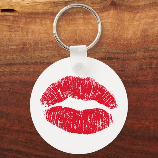 Red Kissing Lips Schlüsselanhänger (Vorderseite)