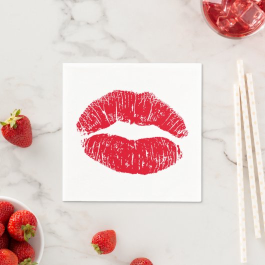 Red Kissing Lips Serviette (Beispiel)
