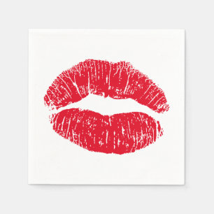 Red Kissing Lips Serviette