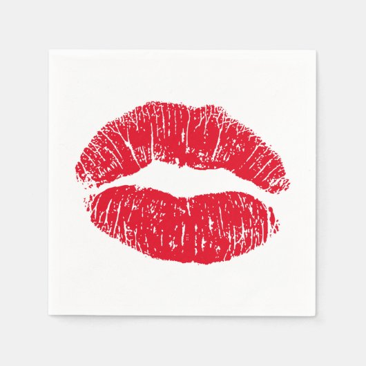 Red Kissing Lips Serviette (Vorderseite)