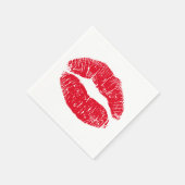 Red Kissing Lips Serviette (Ecke)