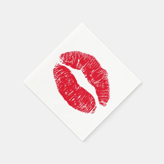 Red Kissing Lips Serviette (Ecke)