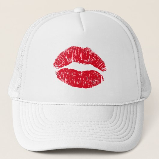 Red Kissing Lips Truckerkappe (Vorderseite)