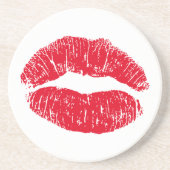 Red Kissing Lips Untersetzer (Vorne)