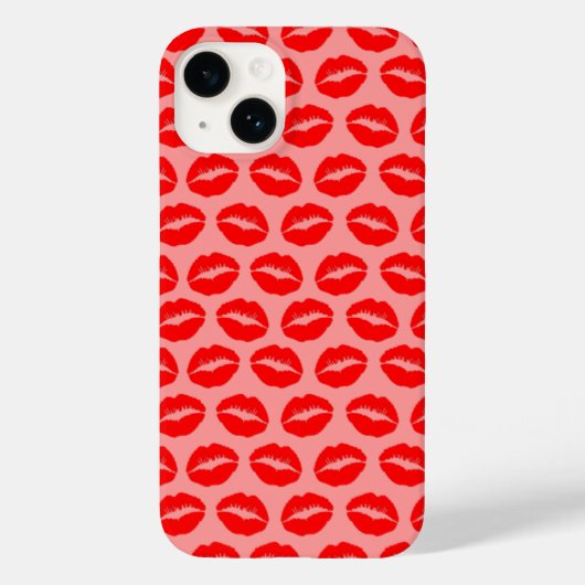 Red Kissy Lips Case-Mate iPhone Hülle (Rückseite)