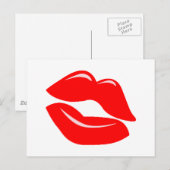 Red Kissy Lips Postkarte (Vorne/Hinten)