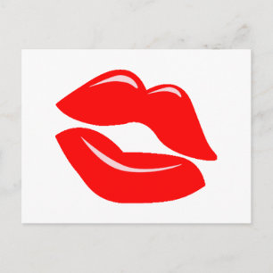 Red Kissy Lips Postkarte