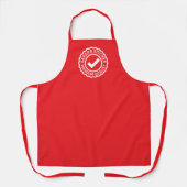 Red kitchen apron with chef's name in the logo schürze (Vorderseite)