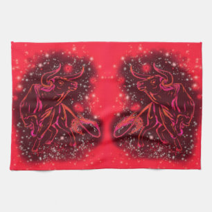 Red Kitchen Handtuchschalen laufen in der Starry N Geschirrtuch