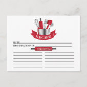 Red Kitchen Tools Brautparty Rezept Karten (Vorderseite)