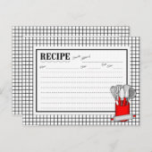 Red Kitchen Utensil Caddy Rolling Button Rezeptkar Postkarte (Vorne/Hinten)