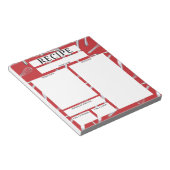 Red Kitchen Utensils Blank Sheet Kulinarisches Rez Notizblock (angewinkelt)