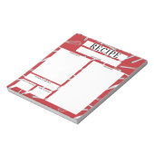 Red Kitchen Utensils Blank Sheet Kulinarisches Rez Notizblock (Rotiert)