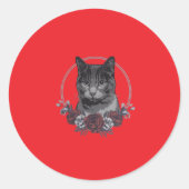 Red Kitten Classic Round Stickers (Vorderseite)