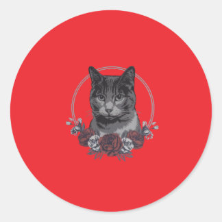 Red Kitten Classic Round Stickers
