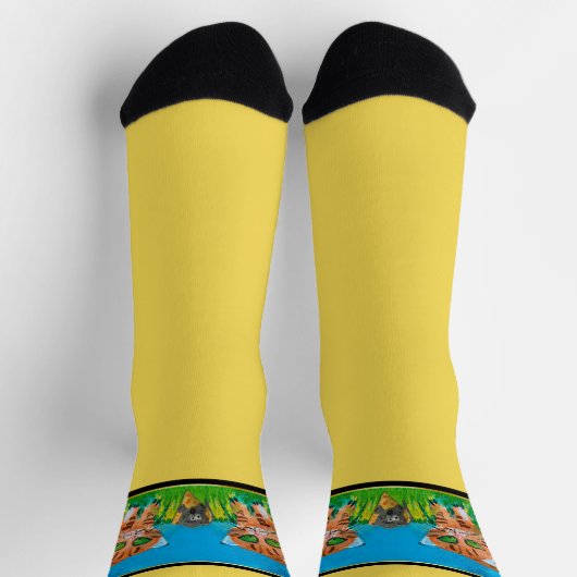 Red Kitten Crew Socks Socken (Oben)