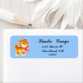 Red Kitten Postage Label (Insitu)