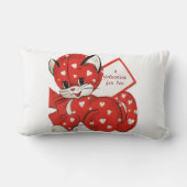 Red Kitten Valentine Lumbar Kissen (Rückseite)