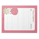 Red Kitty Balloon Lined Daily Planner Notizblock (Vorderseite)