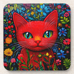 Red Kitty Getränkeuntersetzer