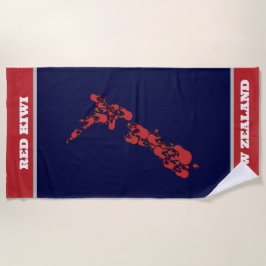 Red Kiwi New Zealand Beach Towel Strandtuch