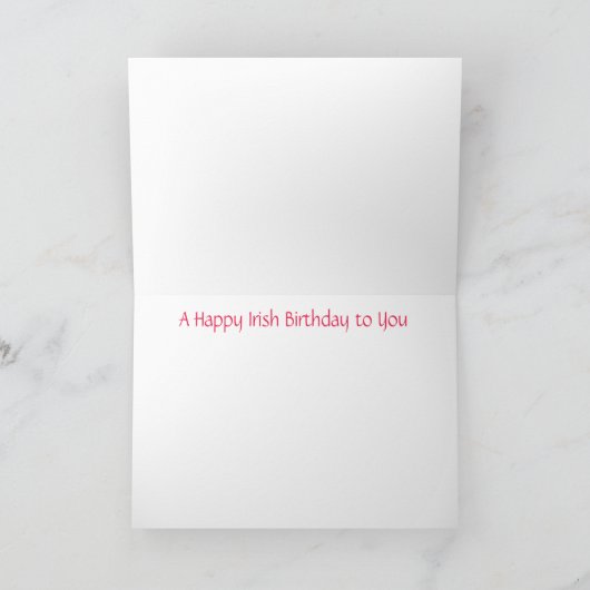 Red Kleeblatt Irish Birthday Card Karte (Innenseite)
