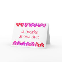 Red Kleeblatt Irish Birthday Card