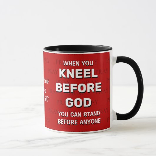 Red KNEEL VOR GOTTES Gebet Tasse (Rechts)