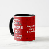 Red KNEEL VOR GOTTES Gebet Tasse (Vorderseite Links)