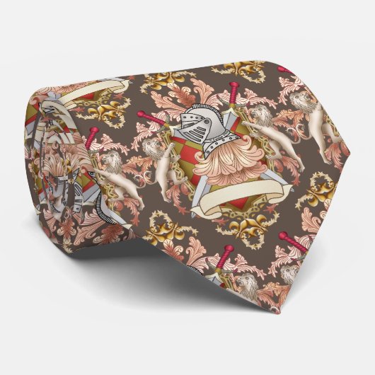 Red Knight Familienwappen Krawatte (Gerollt)