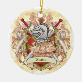 Red Knight Familienwappen Nachname Keramik Ornament