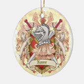 Red Knight Familienwappen Nachname Keramik Ornament (Links)