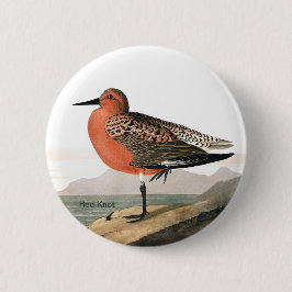 Red Knot by Audubon, Sandpiper Birdwatcher, Bird Button