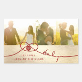 Red Knot Double Happiness Chinesisches Hochzeitsfe Rechteckiger Aufkleber (Vorderseite)