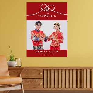 Red Knot Double Happiness Foto Chinesische Hochzei Poster