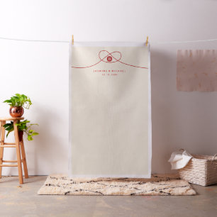Red Knot Double Happiness Wedding Foto Hintergrund Stoff