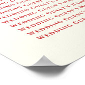 Red Knot Double Happy Wedding Seating Chart Poster (Ecke)