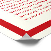Red Knot Double Happy Wedding Seating Chart Poster (Ecke)