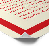 Red Knot Double Happy Wedding Seating Chart Poster (Ecke)